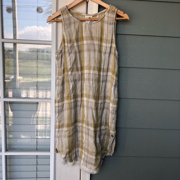 NATURAL LIFE Dresses & Skirts - Natural Life Plaid Shift Dress Button Medium